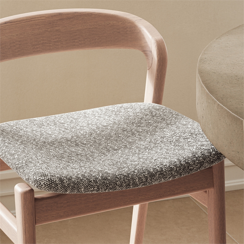 Urbia Modern Brazilian Velma Counter Stool in Boucle Glaze Seat Nevoa Frame