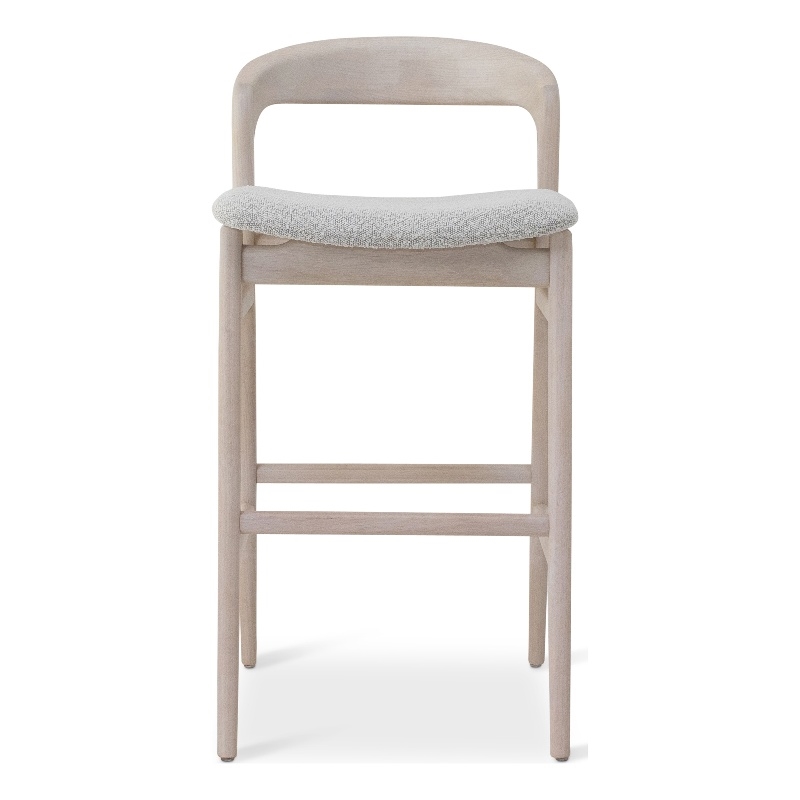 Urbia Modern Brazilian Velma Counter Stool in Boucle Glaze Seat Nevoa Frame