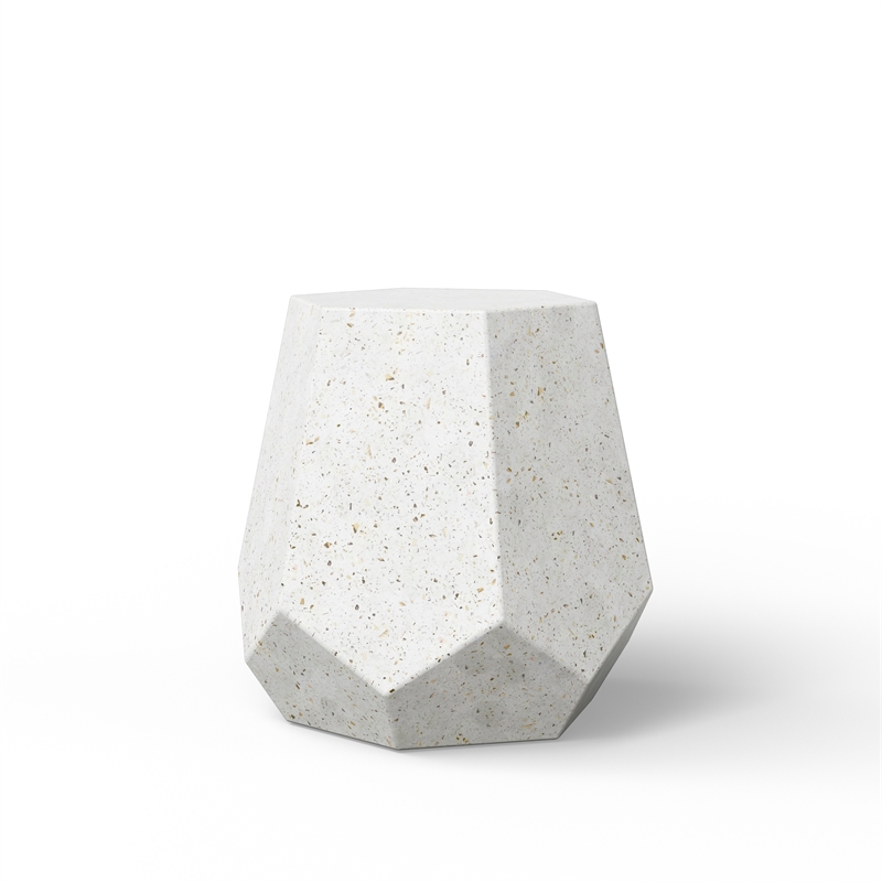Urbia Mixx Faceted Stool in Ivory Terrazzo