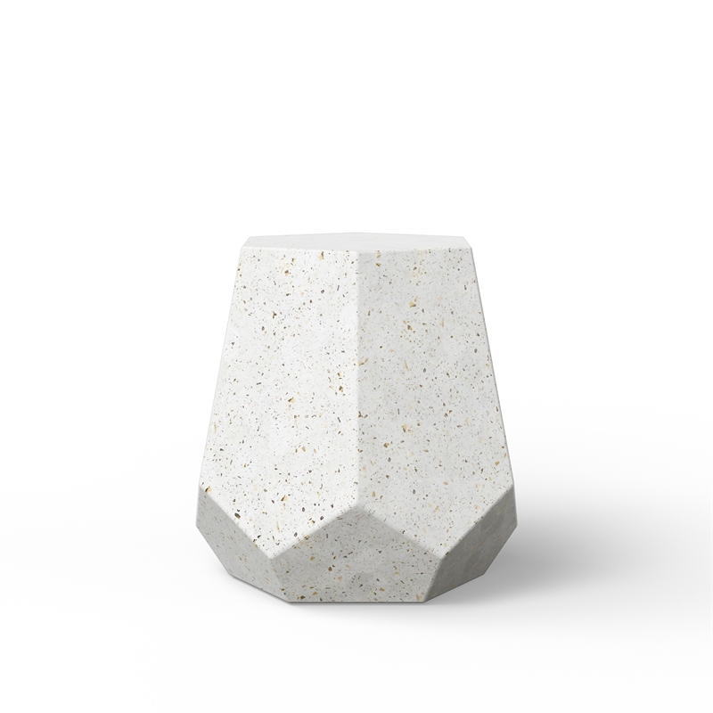 Urbia Mixx Faceted Stool in Ivory Terrazzo