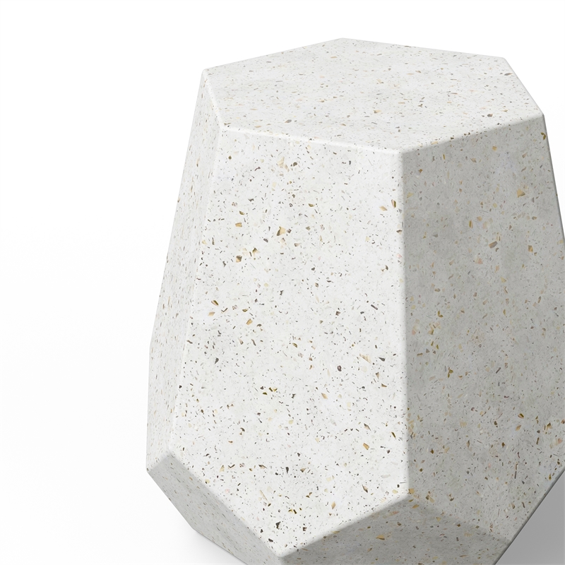 Urbia Mixx Faceted Stool in Ivory Terrazzo