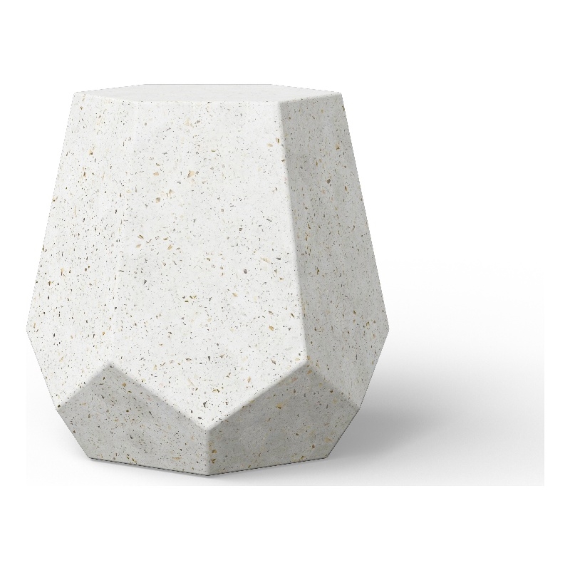Urbia Mixx Faceted Stool in Ivory Terrazzo