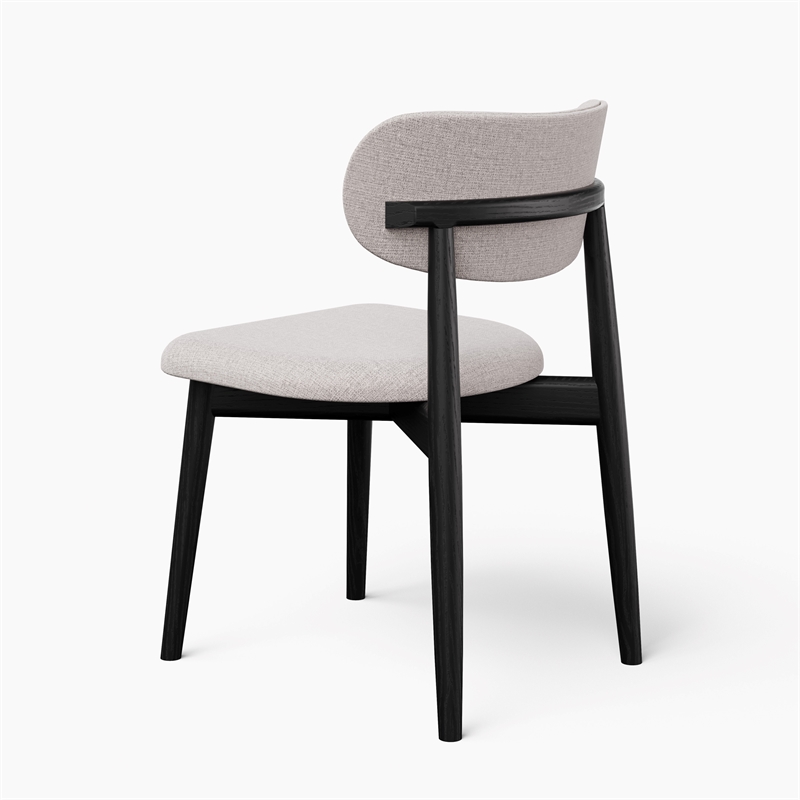 Urbia Modern Brazilian Lucia Side Chair in Harvest Jute Upholstery Ebano Frame