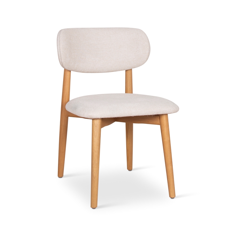 Urbia Modern Brazilian Lucia Side Chair in Harvest Natural Upholstery Damasco