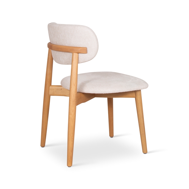 Urbia Modern Brazilian Lucia Side Chair in Harvest Natural Upholstery Damasco
