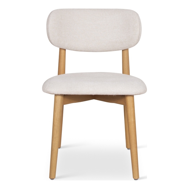 Urbia Modern Brazilian Lucia Side Chair in Harvest Natural Upholstery Damasco