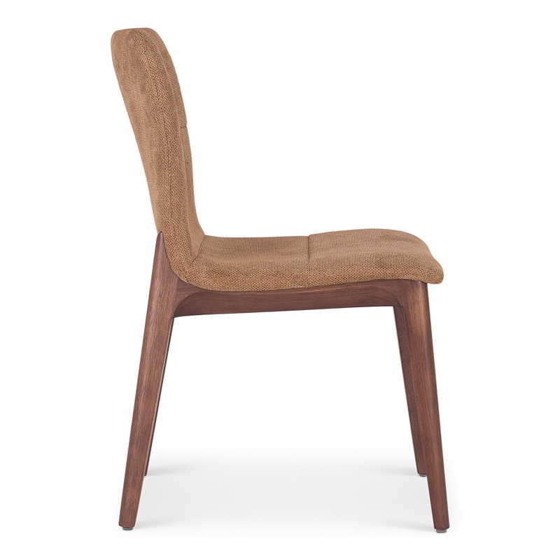 Urbia Modern Brazilian Godan Side Chair in Jackpot Terracotta Seat Nogal Frame