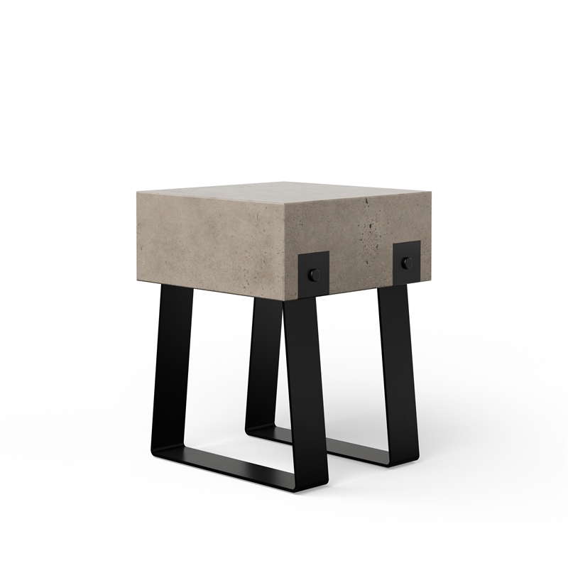 Urbia Mixx Industrial Stool in Black Legs Dark Gray Seat