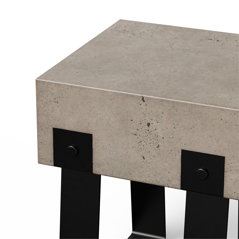 Urbia Mixx Industrial Stool in Black Legs Dark Gray Seat