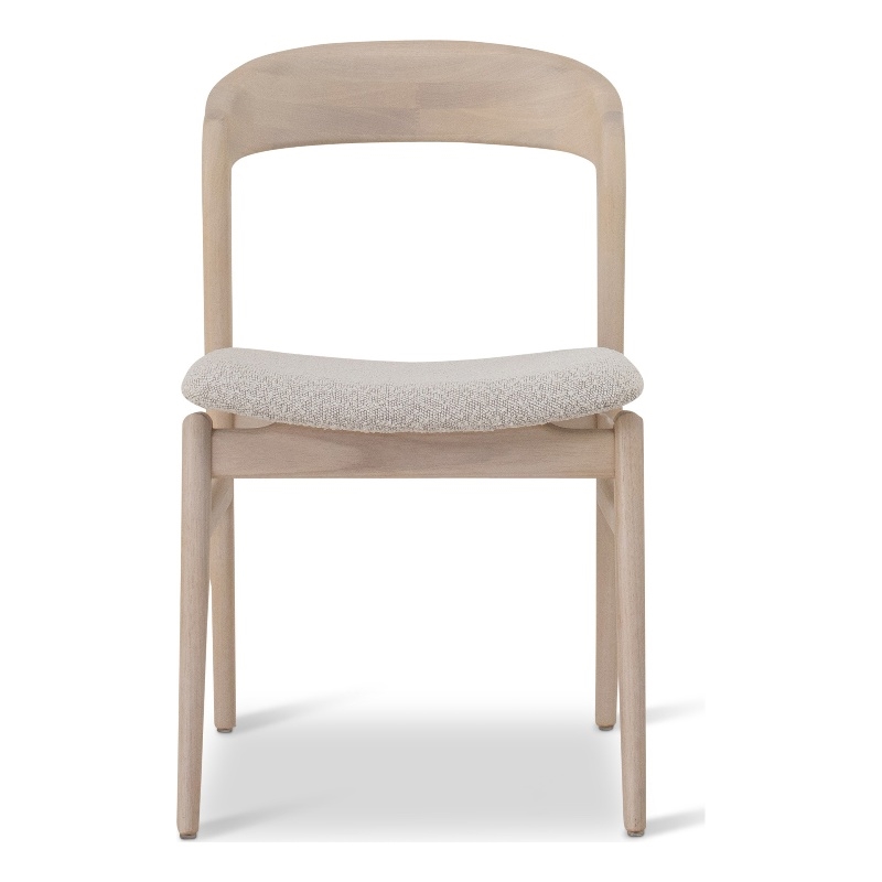 Urbia Modern Brazilian Velma Side Chair in Boucle Crafted Glaze Seat Nevoa Frame