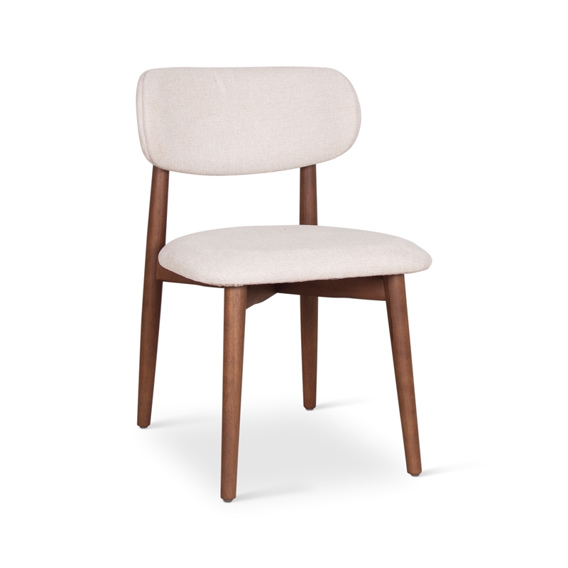 Urbia Modern Brazilian Lucia Side Chair in Harvest Natural Upholstery Nogal
