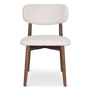 Urbia Modern Brazilian Lucia Side Chair in Harvest Natural Upholstery Nogal