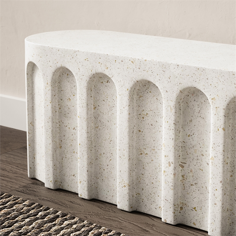 Urbia Mixx Atlas Bench in Ivory Terrazzo