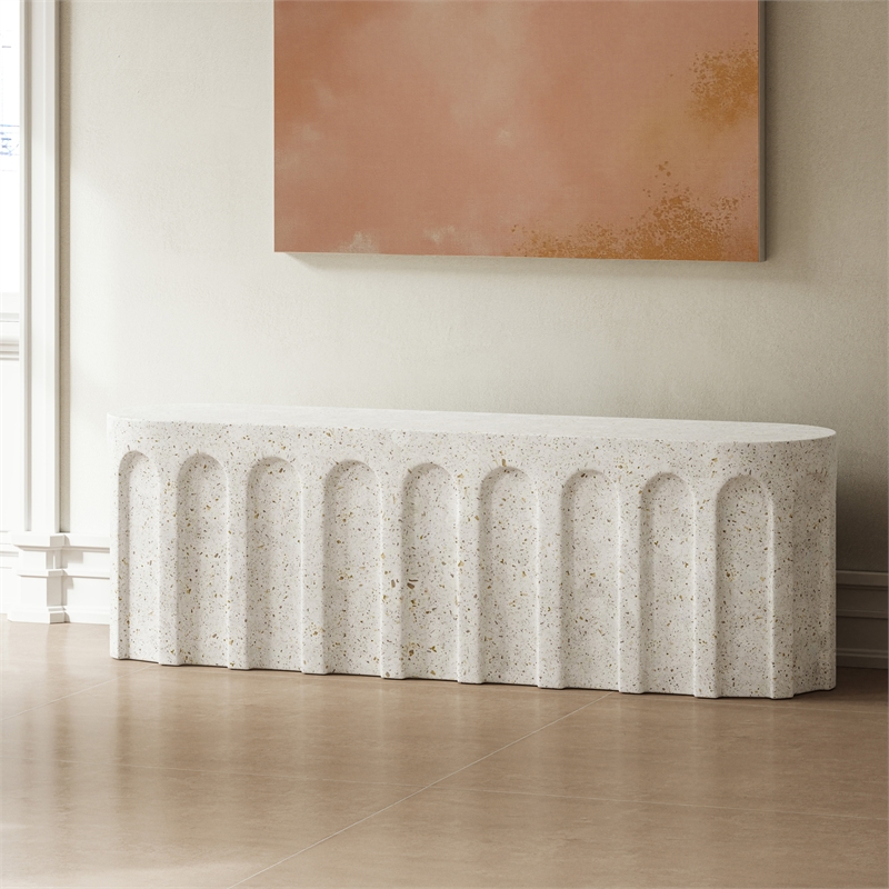 Urbia Mixx Atlas Bench in Ivory Terrazzo
