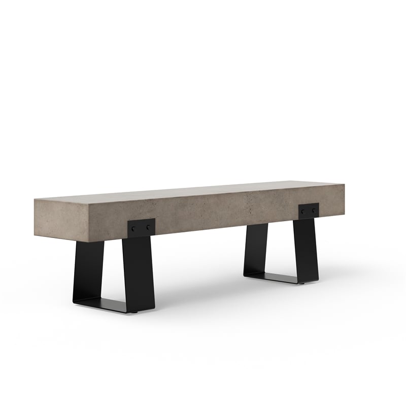 Urbia Mixx Industrial Bench in Black Legs Dark Grey Seat