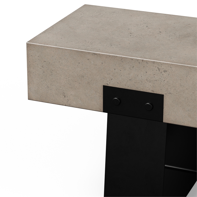 Urbia Mixx Industrial Bench in Black Legs Dark Grey Seat