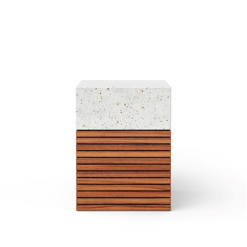 Urbia Mixx Stecca Alto Stool in Ivory Terrazzo