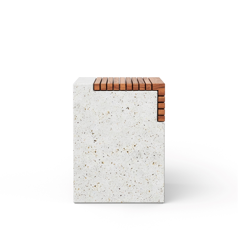 Urbia Mixx Stecca Cascata Stool in Ivory Terrazzo