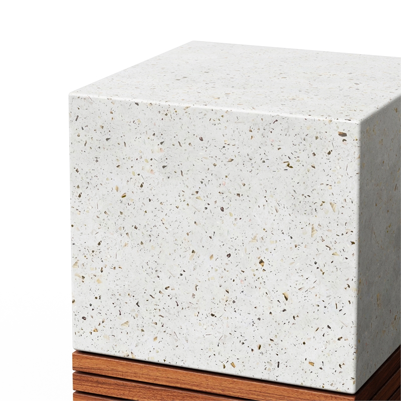 Urbia Mixx Stecca Corto Stool in Ivory Terrazzo