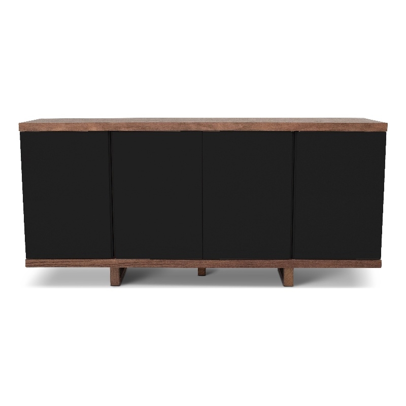 Urbia Modern Brazilian Copany Buffet in Nogal Frame Black Doors