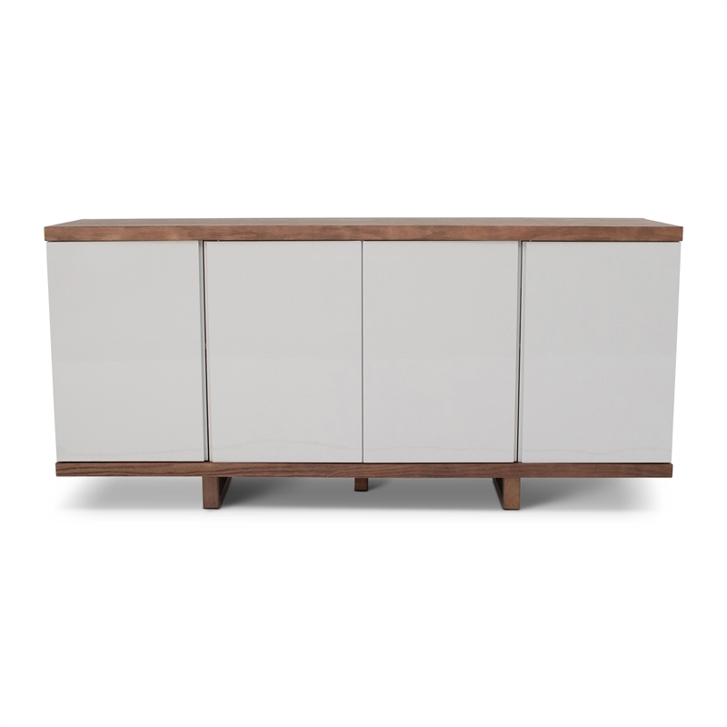 Urbia Modern Brazilian Copany Buffet in Nogal Frame Off White Doors