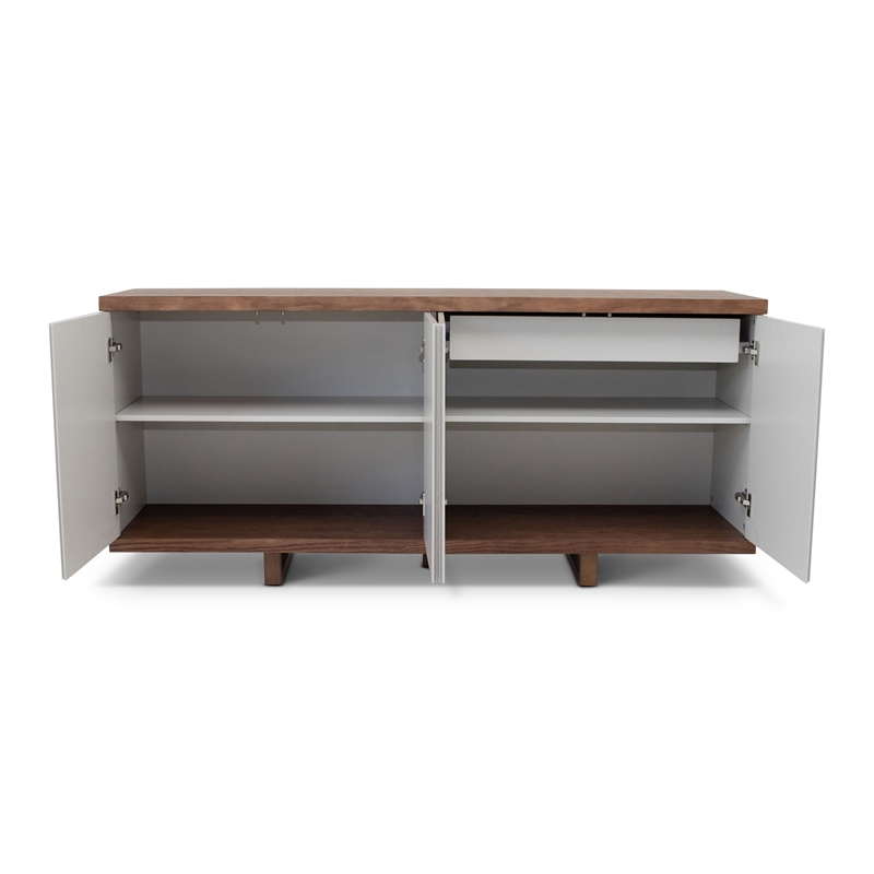 Urbia Modern Brazilian Copany Buffet in Nogal Frame Off White Doors