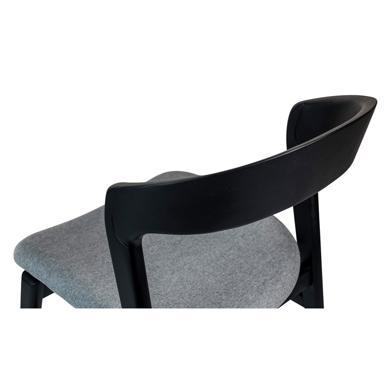 Urbia Modern Brazilian Velma Side Chair in Essence Grey Seat Ebano Frame