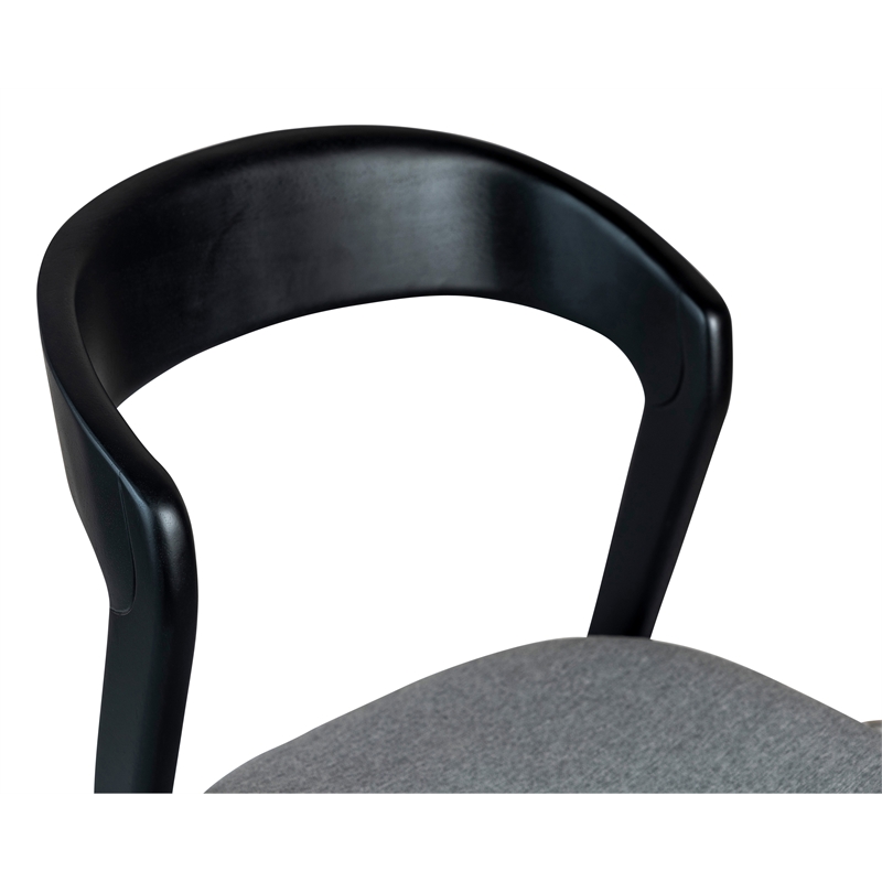 Urbia Modern Brazilian Velma Side Chair in Essence Grey Seat Ebano Frame