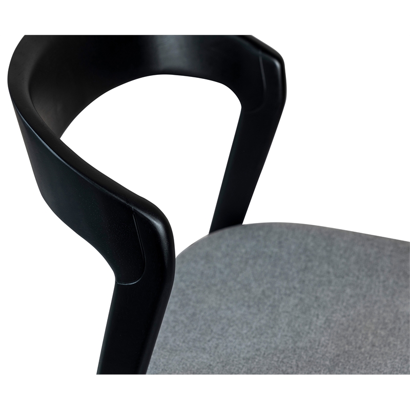 Urbia Modern Brazilian Velma Side Chair in Essence Grey Seat Ebano Frame