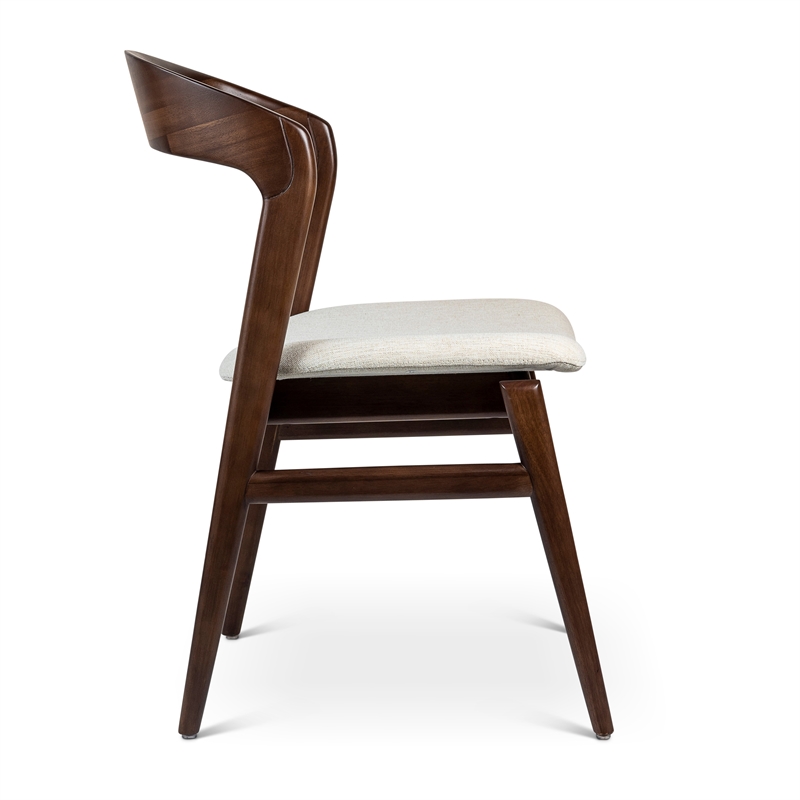 Urbia Modern Brazilian Velma Side Chair in Medley Ivory Seat Nogal Frame