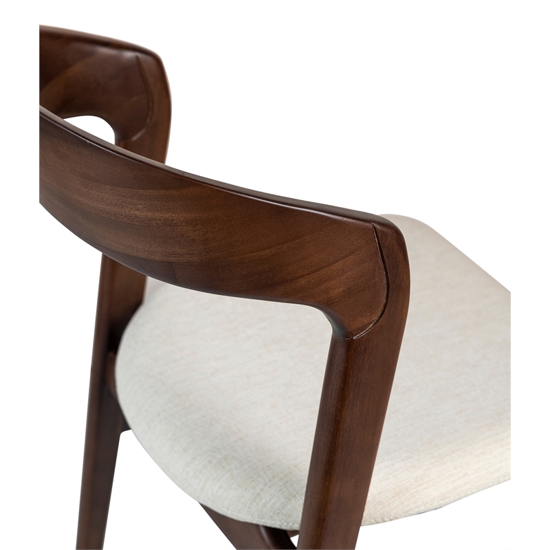 Urbia Modern Brazilian Velma Side Chair in Medley Ivory Seat Nogal Frame