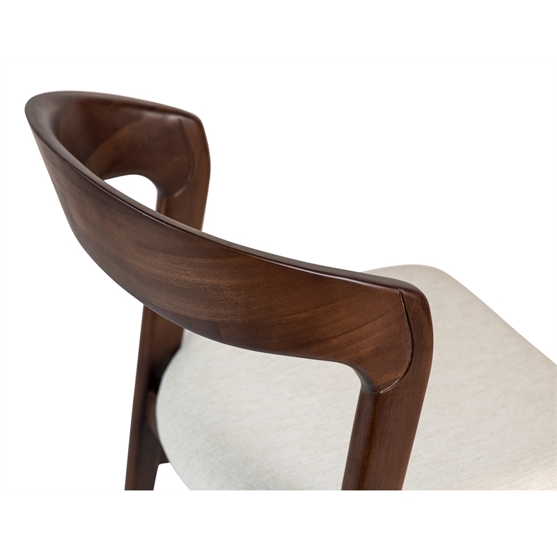 Urbia Modern Brazilian Velma Side Chair in Medley Ivory Seat Nogal Frame