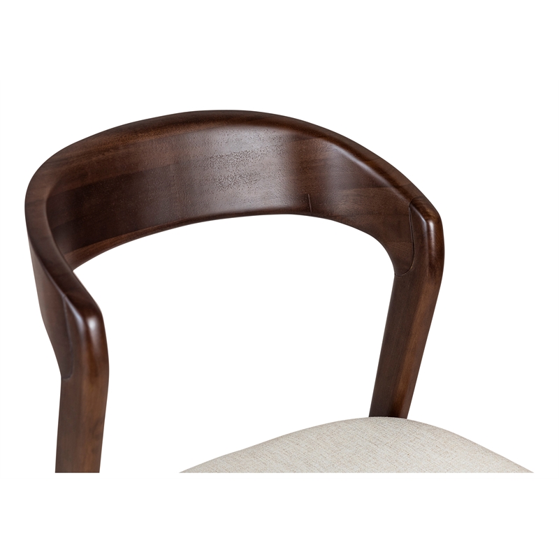 Urbia Modern Brazilian Velma Side Chair in Medley Ivory Seat Nogal Frame