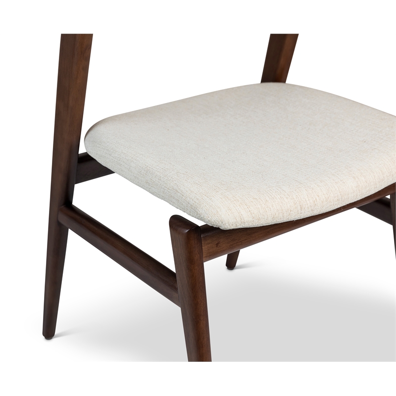 Urbia Modern Brazilian Velma Side Chair in Medley Ivory Seat Nogal Frame