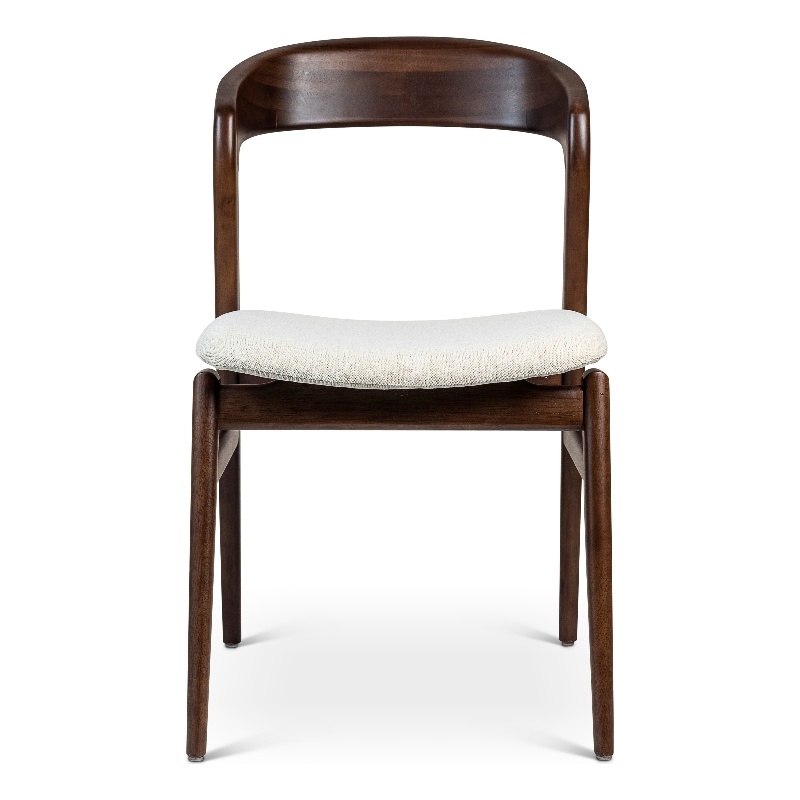 Urbia Modern Brazilian Velma Side Chair in Medley Ivory Seat Nogal Frame
