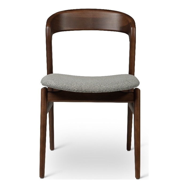 Urbia Modern Brazilian Velma Side Chair in Essence Grey Seat Nogal Frame