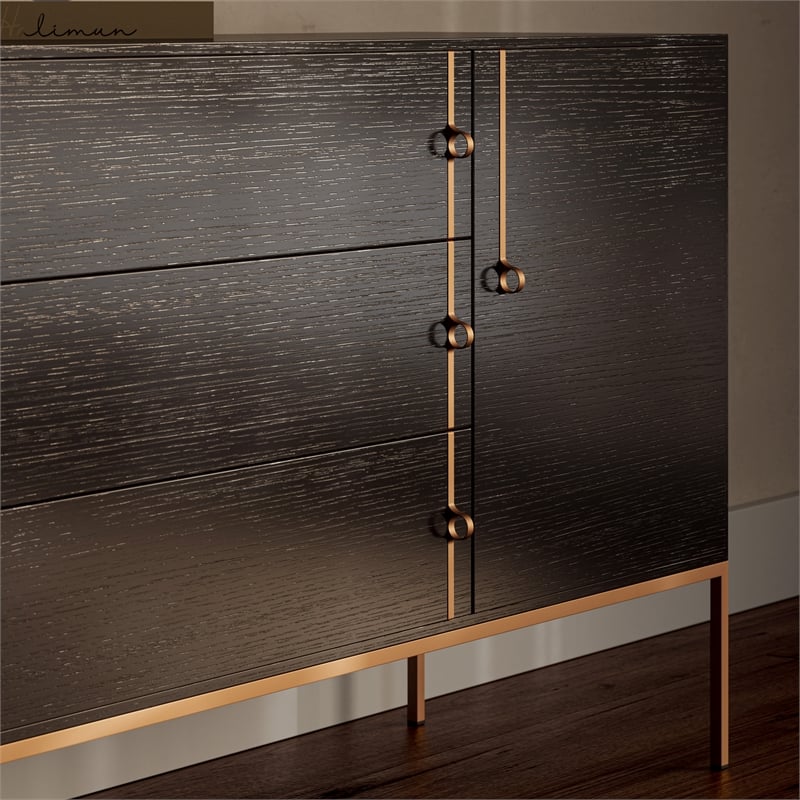 Urbia IE Series Holly Buffet in Charcoal Brass Base