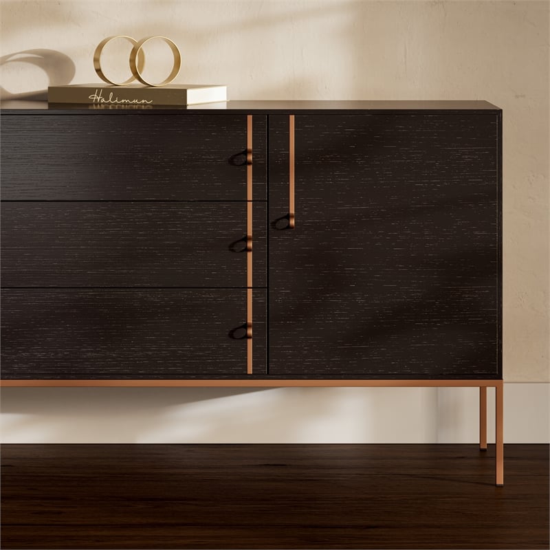 Urbia IE Series Holly Buffet in Charcoal Brass Base