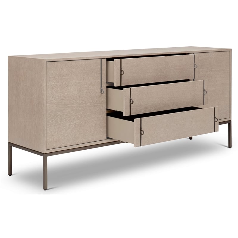Urbia IE Series Holly Buffet in Taupe Grey Gun Metal Base