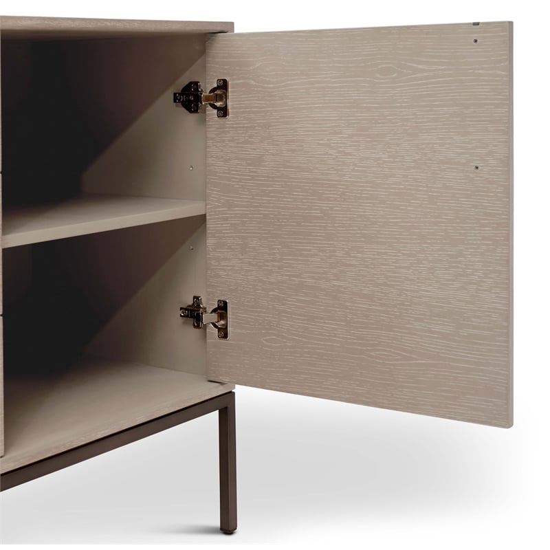 Urbia IE Series Holly Buffet in Taupe Grey Gun Metal Base