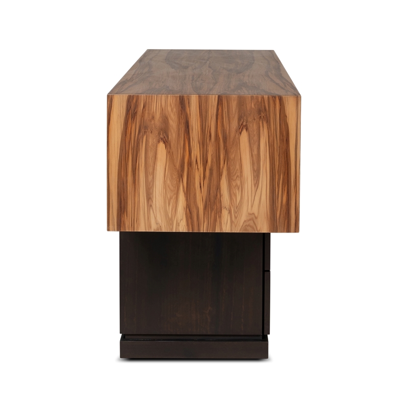Urbia IE Series Mensa Console in Smoked Eucalyptus Top Redgum Base