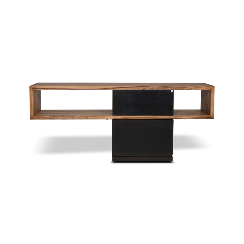 Urbia IE Series Mensa Console in Smoked Eucalyptus Top Redgum Base