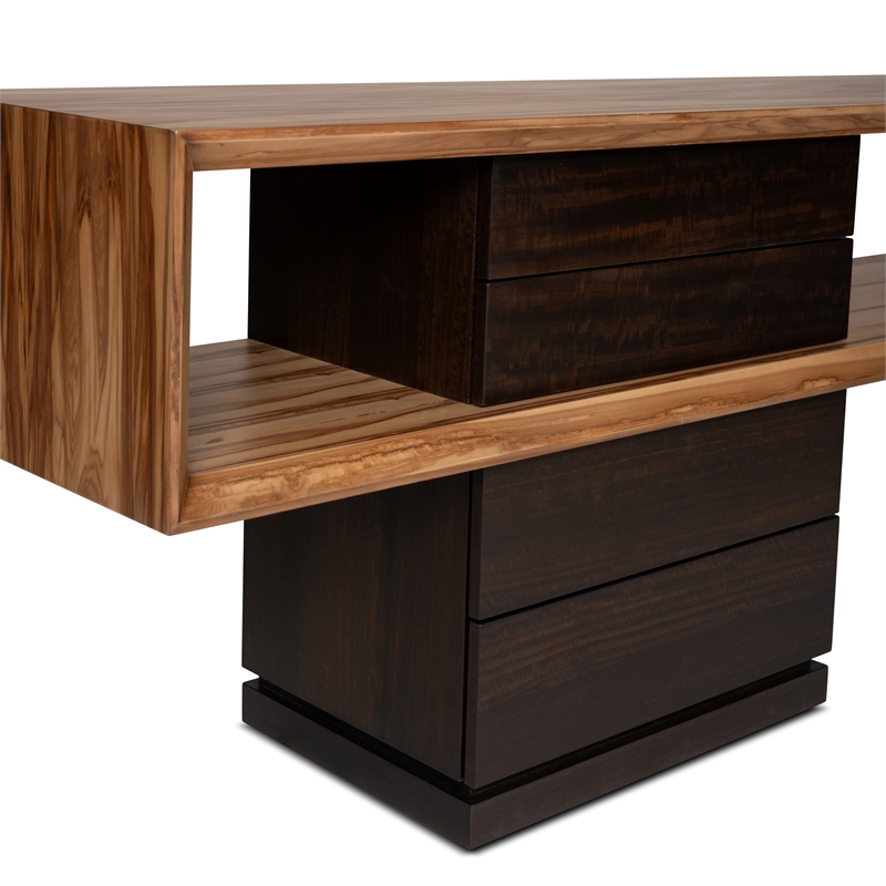 Urbia IE Series Mensa Console in Smoked Eucalyptus Top Redgum Base