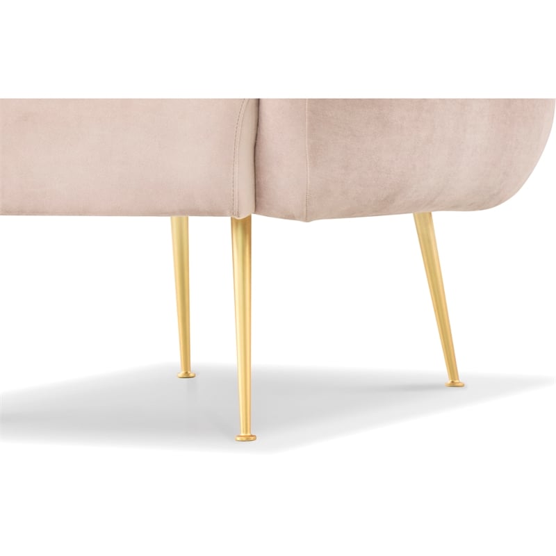 Urbia Metro Channeled Accent Chair in Brass Legs Rosa Pink Upholstery