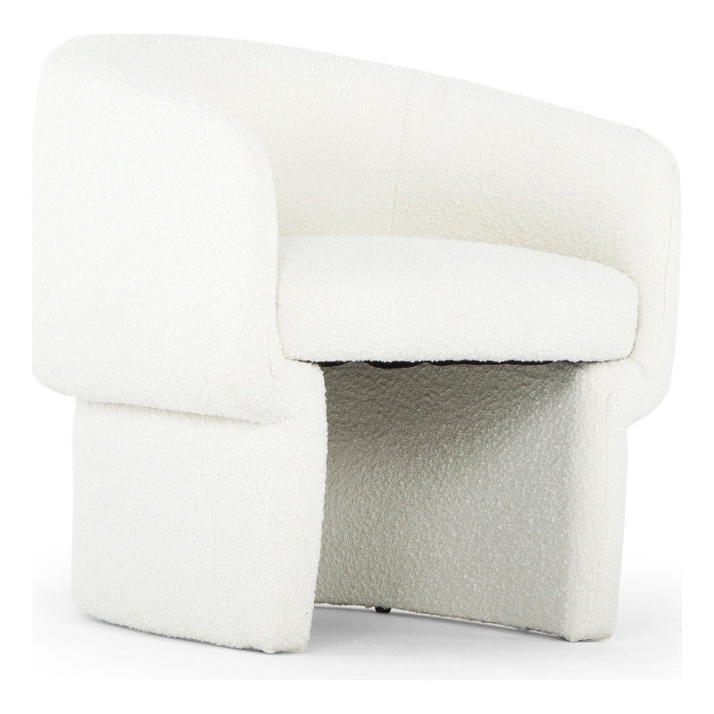 Urbia Metro Jessie Accent Chair in White Boucle Upholstery