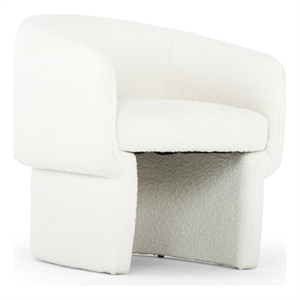 Urbia Furniture Metro Jessie Accent Chair in White Boucle Upholstery