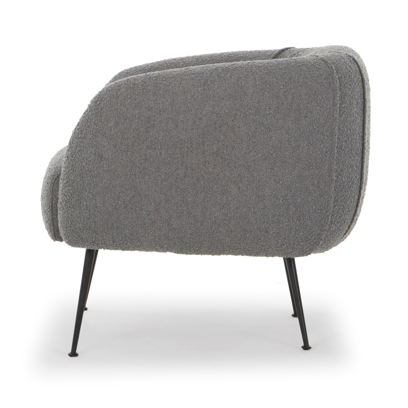 Urbia Metro Sepli Accent Chair in Black Legs Charcoal Boucle Upholstery