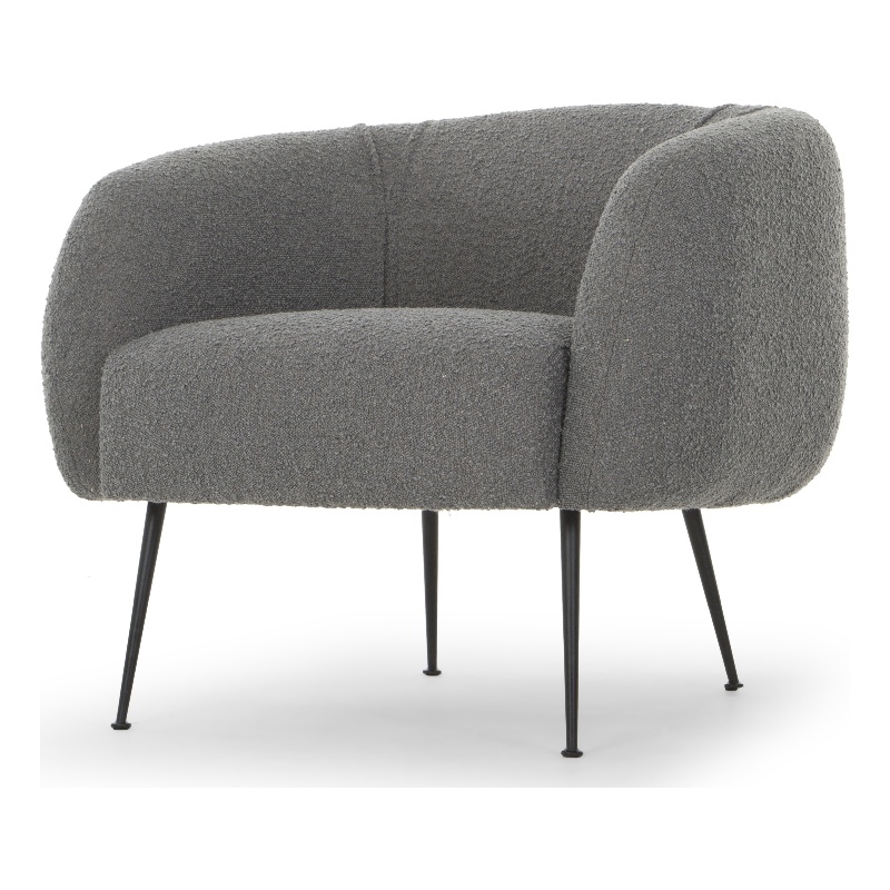 Urbia Metro Sepli Accent Chair in Black Legs Charcoal Boucle Upholstery