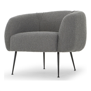 Urbia Metro Sepli Accent Chair in Black Legs Charcoal Boucle Upholstery