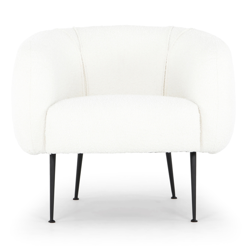 Urbia Metro Sepli Accent Chair in Black Legs White Boucle Upholstery